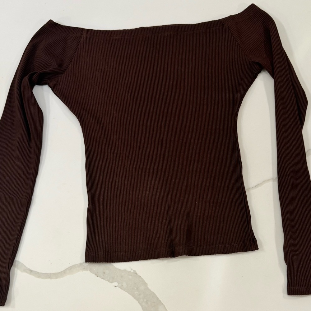 Madewell Stretch Off Shoulder LS top - Picture 4 of 5
